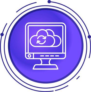 Bulut hesaplama simgesi vektör illüstrasyonu