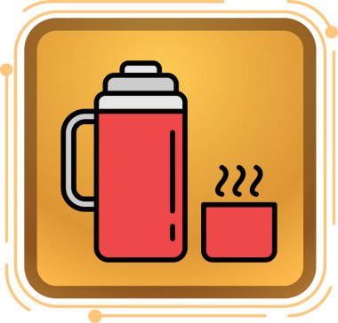 kahve ikonu, vektör illüstrasyonu