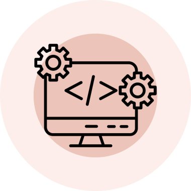 Web geliştirme simgesini ana hat biçiminde kodlamak