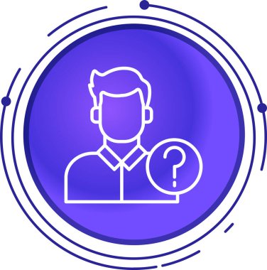 Büyüteç simgesi olan çizgi erkek kullanıcısı izole edildi. Beyaz arka planda. Avatar sembolü. profil simgesi. Profil işareti. Renkli taslak konsepti. vektör