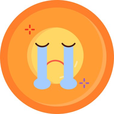 Üzgün yüz ikonu. Web için üzgün yüz vektör simgelerinin basit çizimi