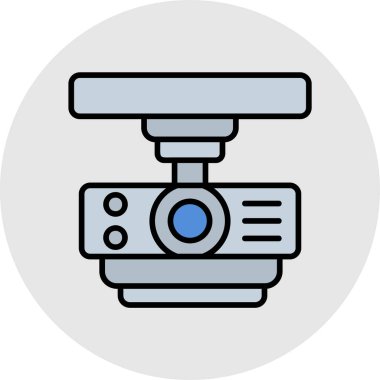 Video kamera simgesi. Web için kamera vektör simgelerinin özet çizimi