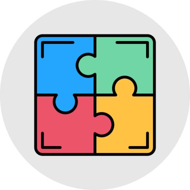 Yapboz simgesi, vektör illüstrasyonu basit tasarım