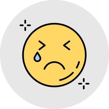 üzgün vektör simgesi illüstrasyonu