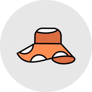 Beyaz arkaplandaki bir şapka simgesinin vektör çizimi