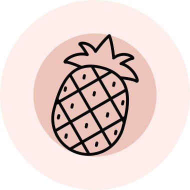 Ananas. Web simgesi basit illüstrasyon