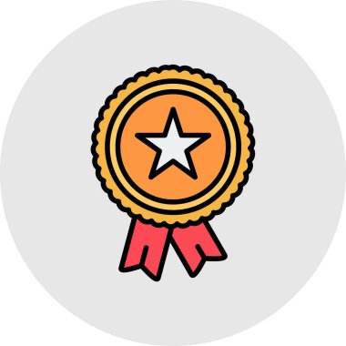 Madalya. Web simgesi basit illüstrasyon