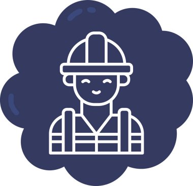 Arka planda bulutlu şapkalı bir kadının vektör çizimi