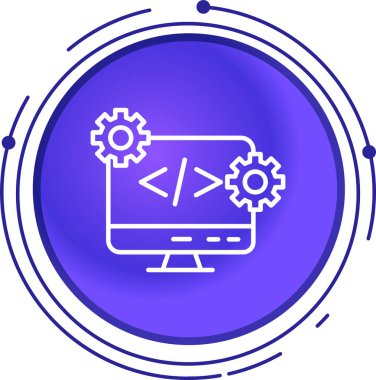 Beyaz arkaplanda izole edilmiş modada bilgisayar simgesinin vektör çizimi