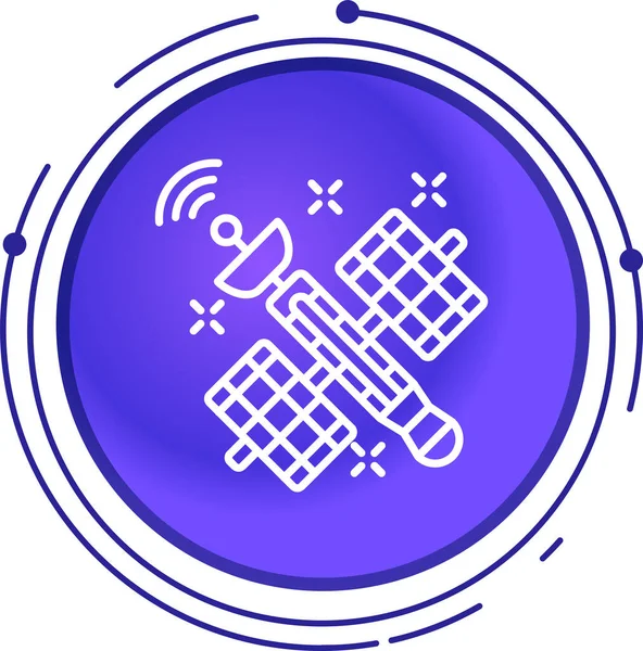 Mavi çizgi akıllı tarım kontrol teknolojisi ve otomasyon sistemi simgesi beyaz arka planda izole edildi. Soyut mavi daire rastgele noktalar. vektör illüstrasyonu