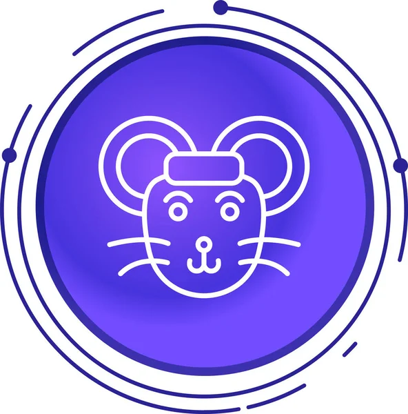 Beyaz arkaplanda fare simgesi olan çizgi faresi. Çin yeni yılı. Çin fare sembolü. Renkli taslak konsepti. vektör.