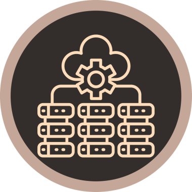 Bulut hesaplama. Ağ simgesi. resimleme