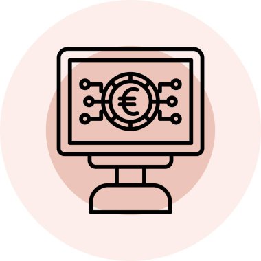 bilgisayar ekranı simgesi, vektör illüstrasyonu