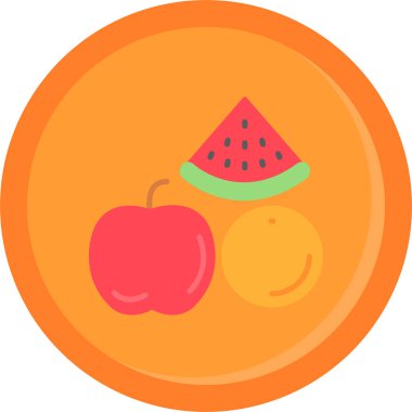 meyve yemeği simgesi düz stil