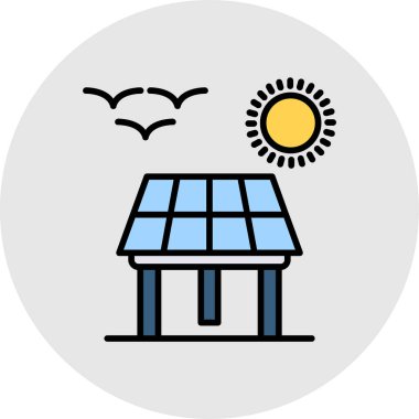 Güneş paneli ikon vektör illüstrasyonu