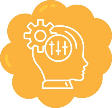 Beyin. Web simgesi basit illüstrasyon