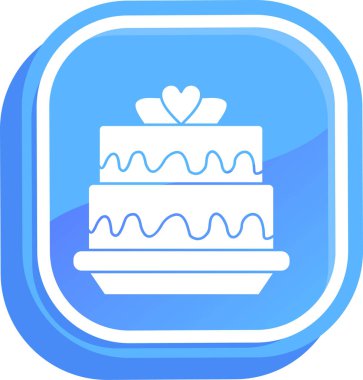 düğün pastası vektör simgesi düz stil