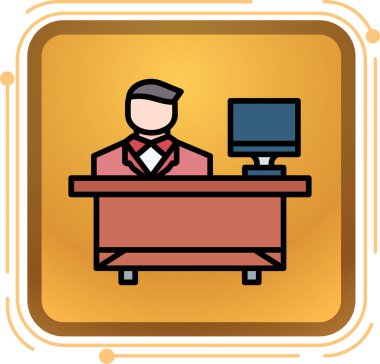 İş adamı simgesi, vektör illüstrasyonu