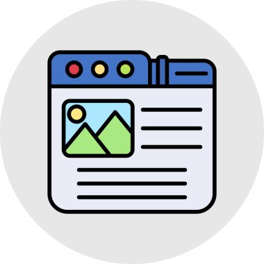 reklam simgesi renk ana hatları vektörü