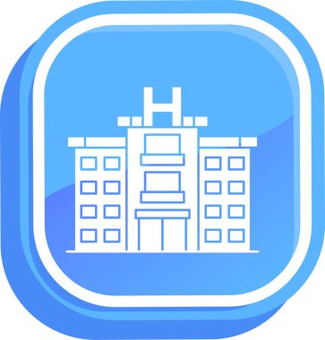 Otel ikonu. Web için otel vektör simgelerinin basit illüstrasyonu