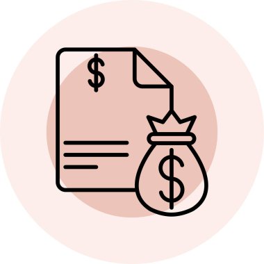 Dolar vektör illüstrasyon renk simgesi