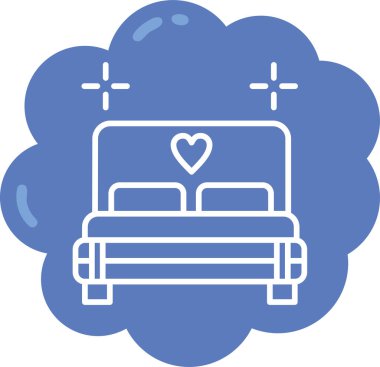 yatak ikonu vektör illüstrasyonu