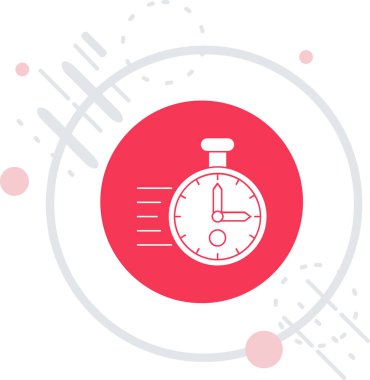 Beyaz arkaplanda zaman simgesi olan gri çizgili saat. Zaman yönetimi. Saat yönetimi simgesi vektörü. Zaman yönetimi. vektör illüstrasyonu