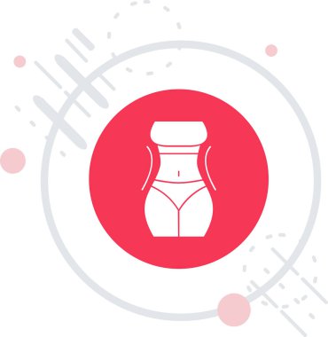 Uzun gölgeli beyaz çizgi mayo ikonu. Pembe daire düğmesi. vektör.