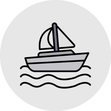 Tekne. Web simgesi basit illüstrasyon