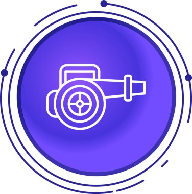 Mavi ve kırmızı çizgili dairesel testere simgesi beyaz arkaplanda izole edilmiş. Vektör illüstrasyonlu renkli bir kavram