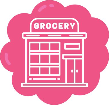 Markette. Web simgesi basit illüstrasyon