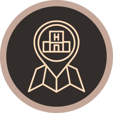 Otel simgesi, vektör illüstrasyonu basit tasarım