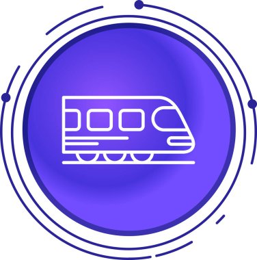 çizgi tren simgesi beyaz arkaplanda izole edildi. Halk treni. Metro treni nakliyesi. Metro yeraltında. Renkli taslak konsepti. vektör