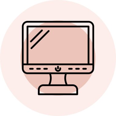 bilgisayar monitörü ikon vektör illüstrasyonu