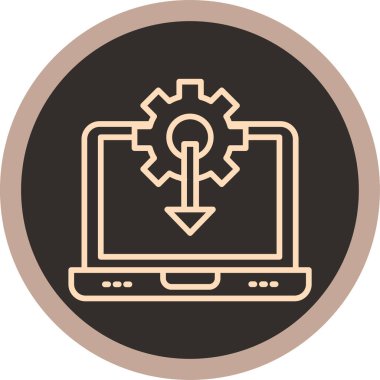 Bilgisayar. Web simgesi basit illüstrasyon