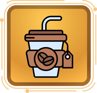 Kahve makinesi resmi olan bir kahve fincanı.