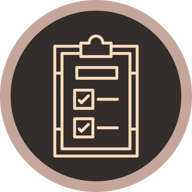 Moda Biçimli İzole Arkaplanda Kontrol Listesi Simgesi