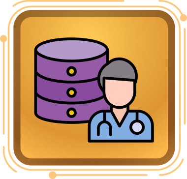 Dosya simgesi olan bir hemşire. vektör illüstrasyonu