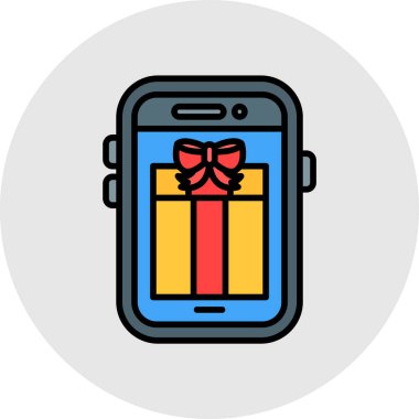 akıllı telefon hediye kutusu vektör çizimi tasarımı