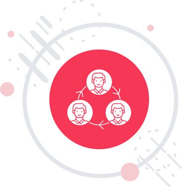 Merkezdeki beyaz çizgi Dünya küresi beyaz arkaplanda izole edilmiş bir simge. dünya ya da dünya küresel ağı. Kırmızı daire düğmesi. vektör illüstrasyonu