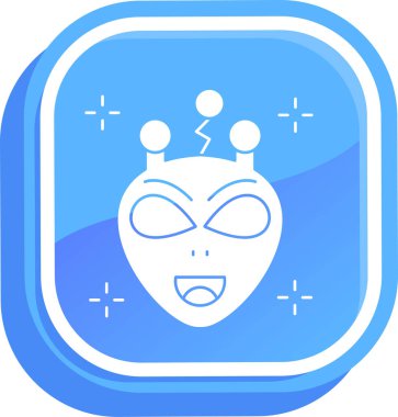 Uzaylı yüzü. Basit resimleme