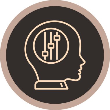 Beyin simgesi, modern vektör çizimi