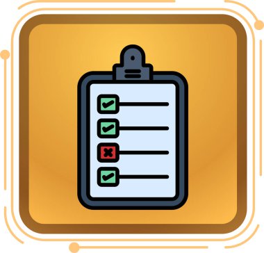 Pano simgesine sahip liste tahtası, basit vektör illüstrasyonu