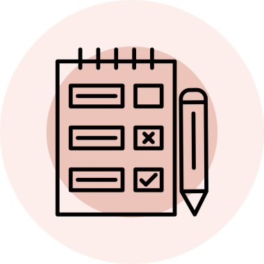 Kontrol listesi. Web simgesi basit illüstrasyon