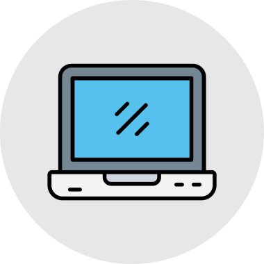 dizüstü bilgisayar rengi dış hat simgesi