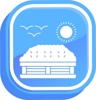 Karda izole edilmiş bir bina simgesinin çizimi