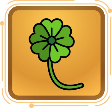 Dört yapraklı yonca. ağ için dört yapraklı yonca vektör simgesi çizimi