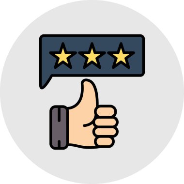 derecelendirme vektörü düz renk simgesi