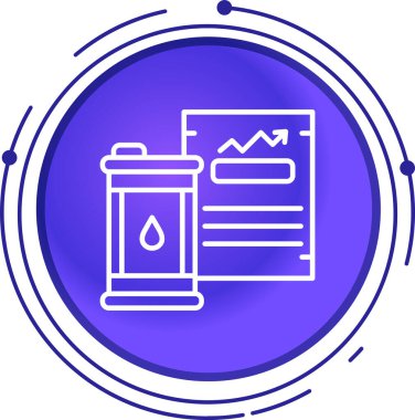 Mavi çizgi petrol kuyusu simgesi beyaz arkaplanda izole edildi. Çember düğmesi. vektör illüstrasyonu