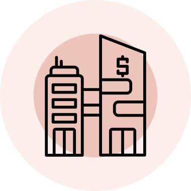 Modern yapı simgesinin vektör illüstrasyonu